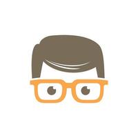 Geek Nerd Face Icon Template vector