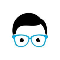 Geek Nerd Face Icon Template vector