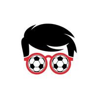Geek Nerd Football Face Icon Template vector