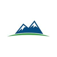 Mountain, Volcano, Summit, Peak Icon Logo Template Illustration Design vector