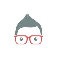 Geek Nerd Face Icon Template vector