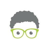 Geek Nerd Face Icon Template vector
