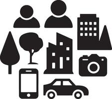 Comprehensive SEO and Business Promotion Line Icons vector