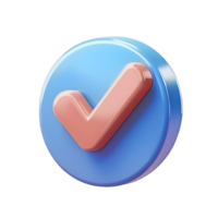 3d Rendering check mark, Verified Concept png
