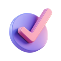 3d Rendering check mark, Accept Concept png
