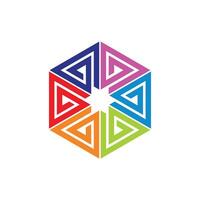 Colorful Hexagon Logo Template Illustration Design vector