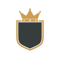Elegant Shield Crown Crest Logo Template Illustration Design vector