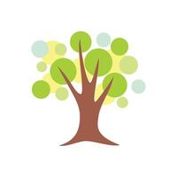 Tree with Circle Leaves Illustration Design vector