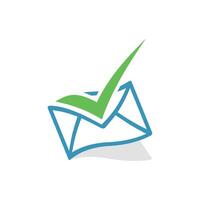 Envelope Email Check Mark Icon Logo Template Illustration Design vector