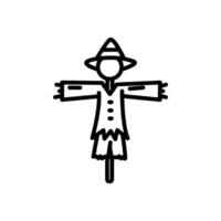scarecrow icon in line style vector