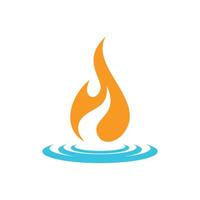 Nature Drop Water and Flame Icon Logo Template vector