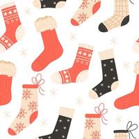 Seamless Pattern with Christmas Stockingss vector