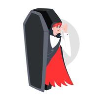 The Vampire Awakens, Rising from the Coffin and Removing Sleep Mask vector
