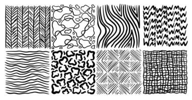 Set of abstract black and white patterns vector
