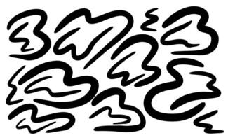 Abstract black brushstroke pattern on white background vector
