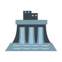 a hydropower building with a water tower on top vector