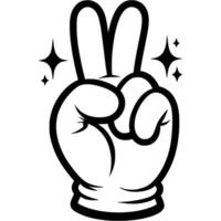 Hand gesture two fgers up, truce symbol vector