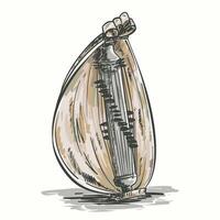 Traditional Indonesian stinged musical instrument Sasando from NTT sketch lineart vector
