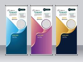 Professional roll up stand banner template design vector