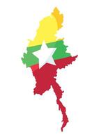 myanmar independence day map isolated vector