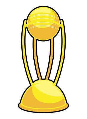 cricket trophy design isolated