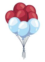 A bunch of balloons with red and blue colors vector