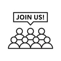 Join Us Icon, symbol for hiring, subscription or membership subscribe registration vector