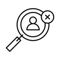 wrong People icon. User not found, profile delete icon. wrong search symbol vector