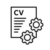 cv icon with white background stock illustration, cv on progress symbol vector