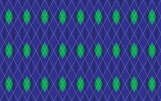 Seamless plaid pattern with dark blue and green, accented with white lines stitches. intersecting stripes forming diamond shapes and squares, creating classic tartan look vector
