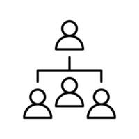 Organization chart hierarchy icon. Enterprise management subordinate structure. company head of departments. Businessman manager employee vector