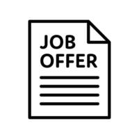 paper with job offer outline icon. linear style sign for mobile concept and web design. job letter simple line icon. job vacancy symbol, Pixel perfect graphics vector
