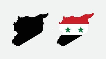 Syria Map. Map of Syria with National Flag. vector