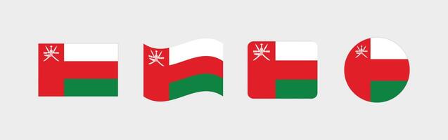 Oman flag. Set of Oman Flags Collection. vector