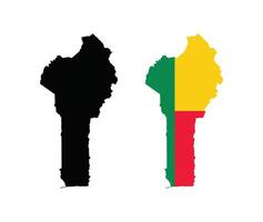 Benin Map. Map of Benin with National Flag. vector