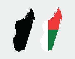 Madagascar Map. Map of Madagascar with national Flag. vector