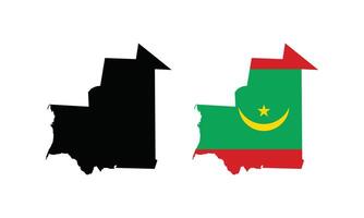 Mauritania Map. Map of Mauritania with National Flag. vector