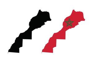 Morocco Map. Map of Morocco with National Flag. vector