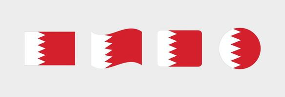 Bahrain flag. Set of Bahrain Flags Collection. vector