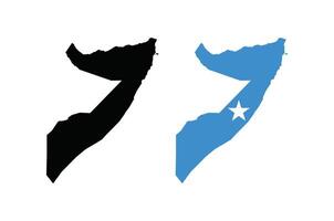 Somalia Map. Map of Somalia with national Flag. vector