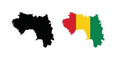 Guinea Map. Map of Guinea with national Flag. vector
