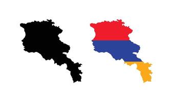 Armenia Map. Map of Armenia with National Flag. vector