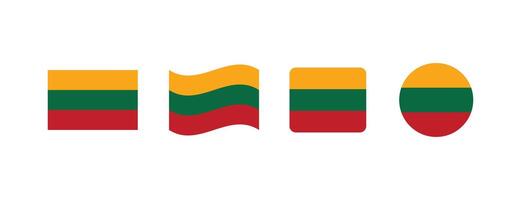 Lithuania flag. Set of Lithuania Flags Collection. vector