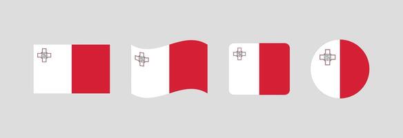 Malta flag. Set of Malta Flags Collection. vector
