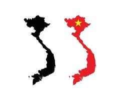 Vietnam Map. Map of Vietnam with National Flag. vector