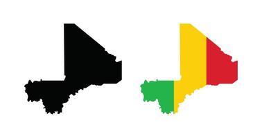Mali Map. Map of Mali with National Flag. vector