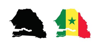 Senegal Map. Map of Senegal with national Flag. vector