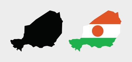 Niger Map. Map of Niger with national Flag. vector