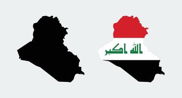 Iraq Map. Map of Iraq with National Flag. vector