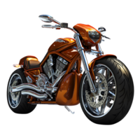High-quality 3D motorcycle standing on an invisible canvas png